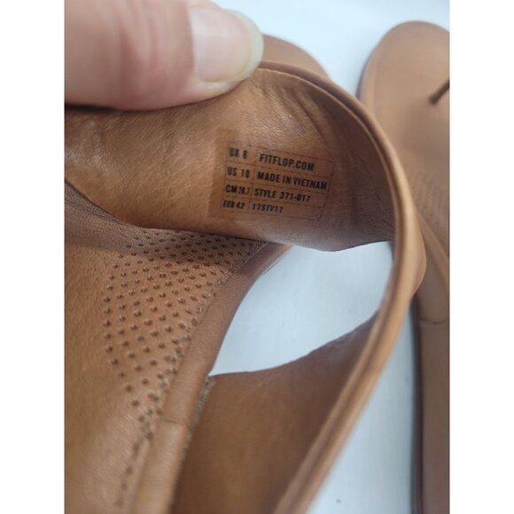 FitFlop Womens Leather Tan Thong Sandals US 10 Brown Beach resortwear classic - Picture 3 of 5